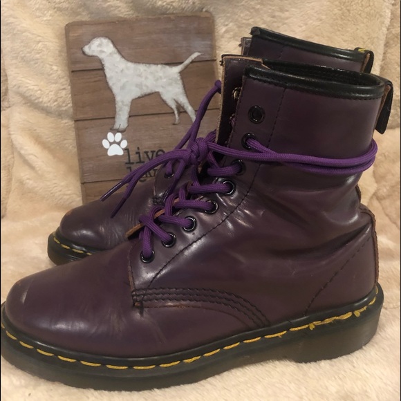 purple dm boots